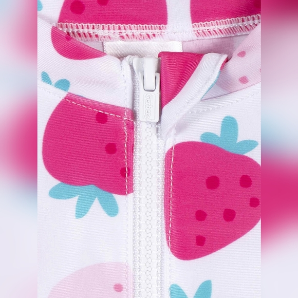 Girls swimsuit red lemon long-sleeved swimsuit sun protection swimsuit - Picture 4 of 4